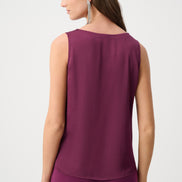 Satin Sleeveless V-Neck Cami With Lace Trim 828