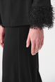 Scuba Crepe Fitted Blazer & Pant Suit With Fringe 9003