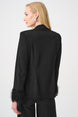 Scuba Crepe Fitted Blazer & Pant Suit With Fringe 9003