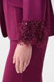 Scuba Crepe Fitted Blazer & Pant Suit With Fringe 9003