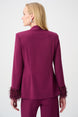 Scuba Crepe Fitted Blazer & Pant Suit With Fringe 9003