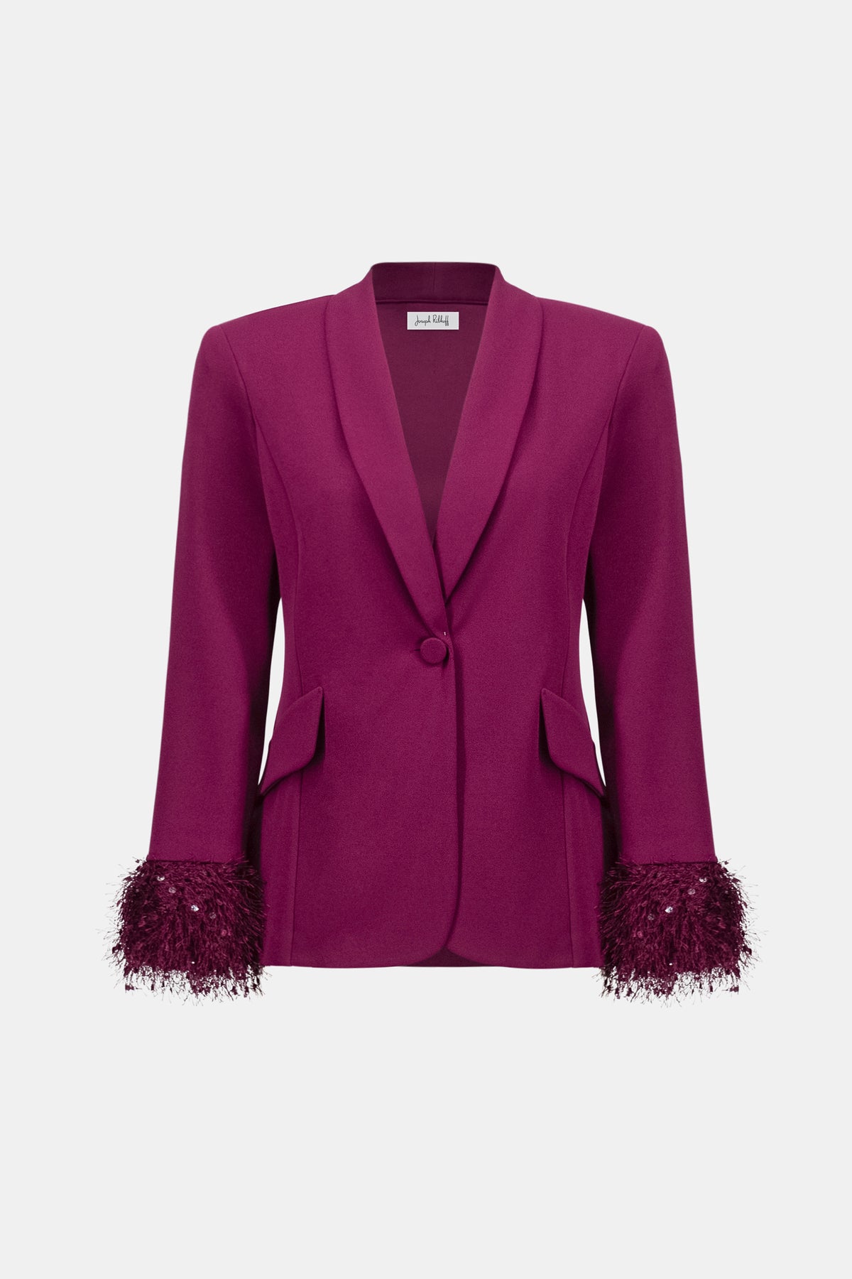 Scuba Crepe Fitted Blazer & Pant Suit With Fringe 9003