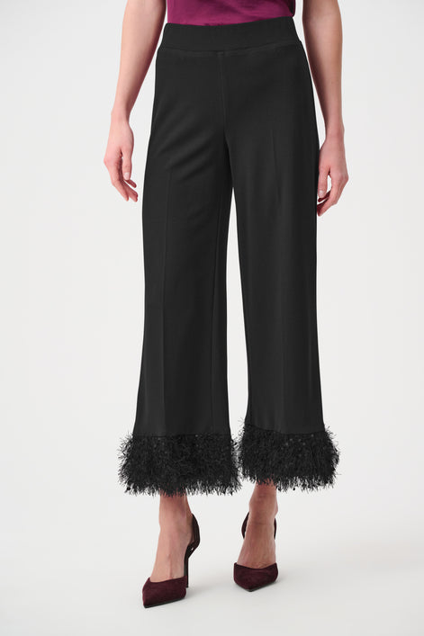 Scuba Crepe Fitted Blazer & Pant Suit With Fringe 827