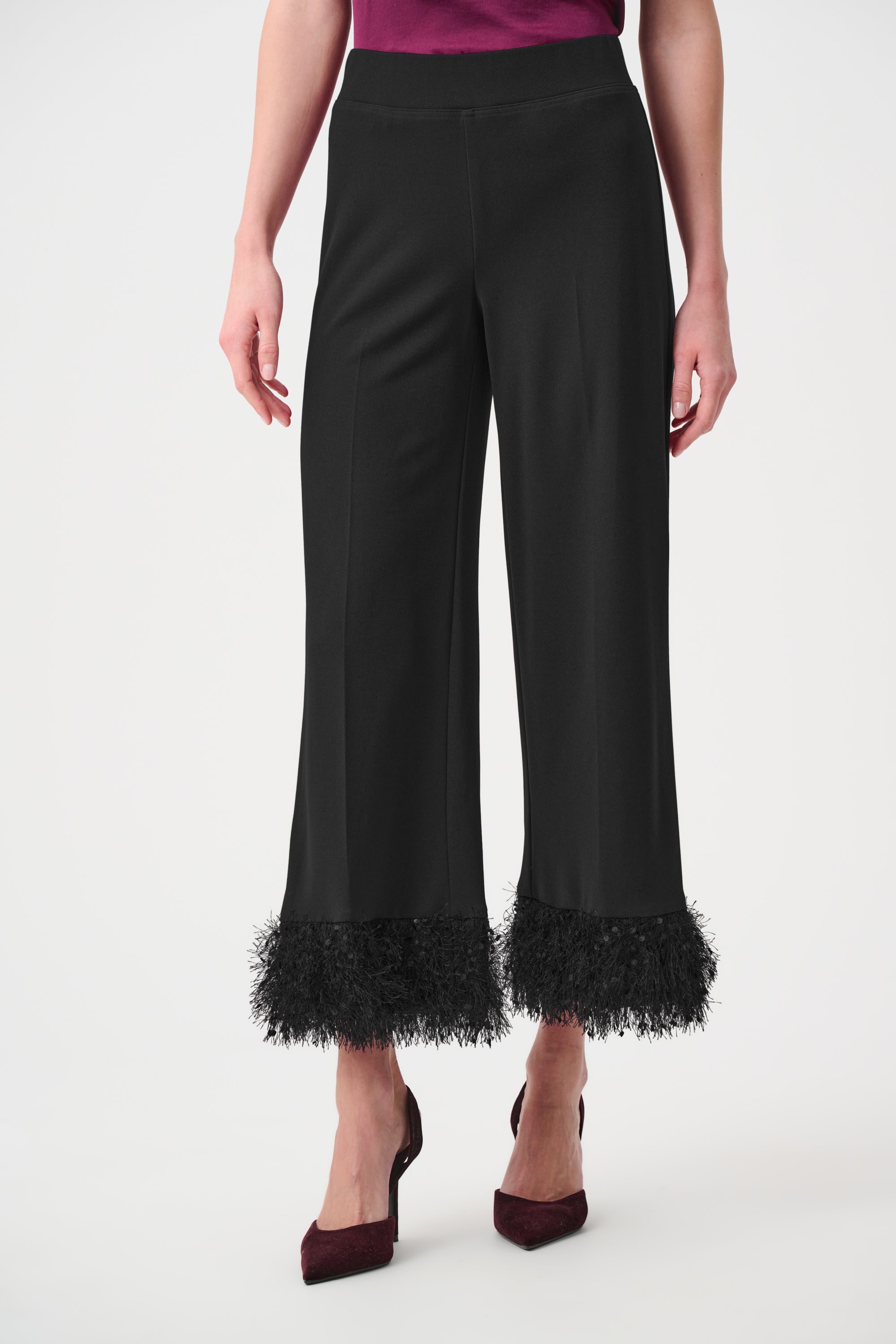 Scuba Crepe Fitted Blazer & Pant Suit With Fringe 827