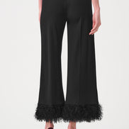 Scuba Crepe Fitted Blazer & Pant Suit With Fringe 9003