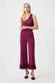 Scuba Crepe Fitted Blazer & Pant Suit With Fringe 9003
