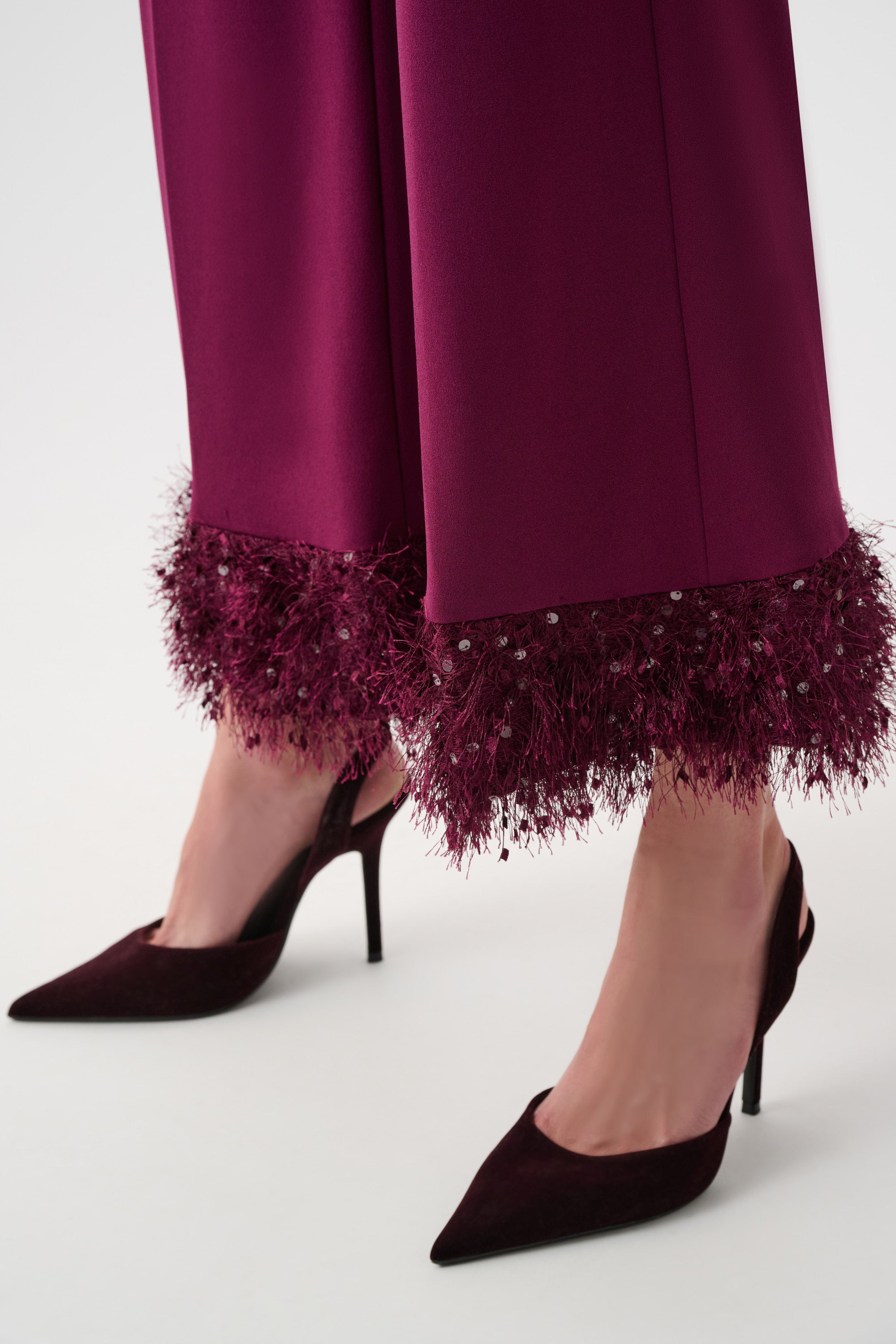Scuba Crepe Fitted Blazer & Pant Suit With Fringe 827