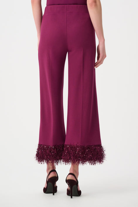 Scuba Crepe Fitted Blazer & Pant Suit With Fringe 827