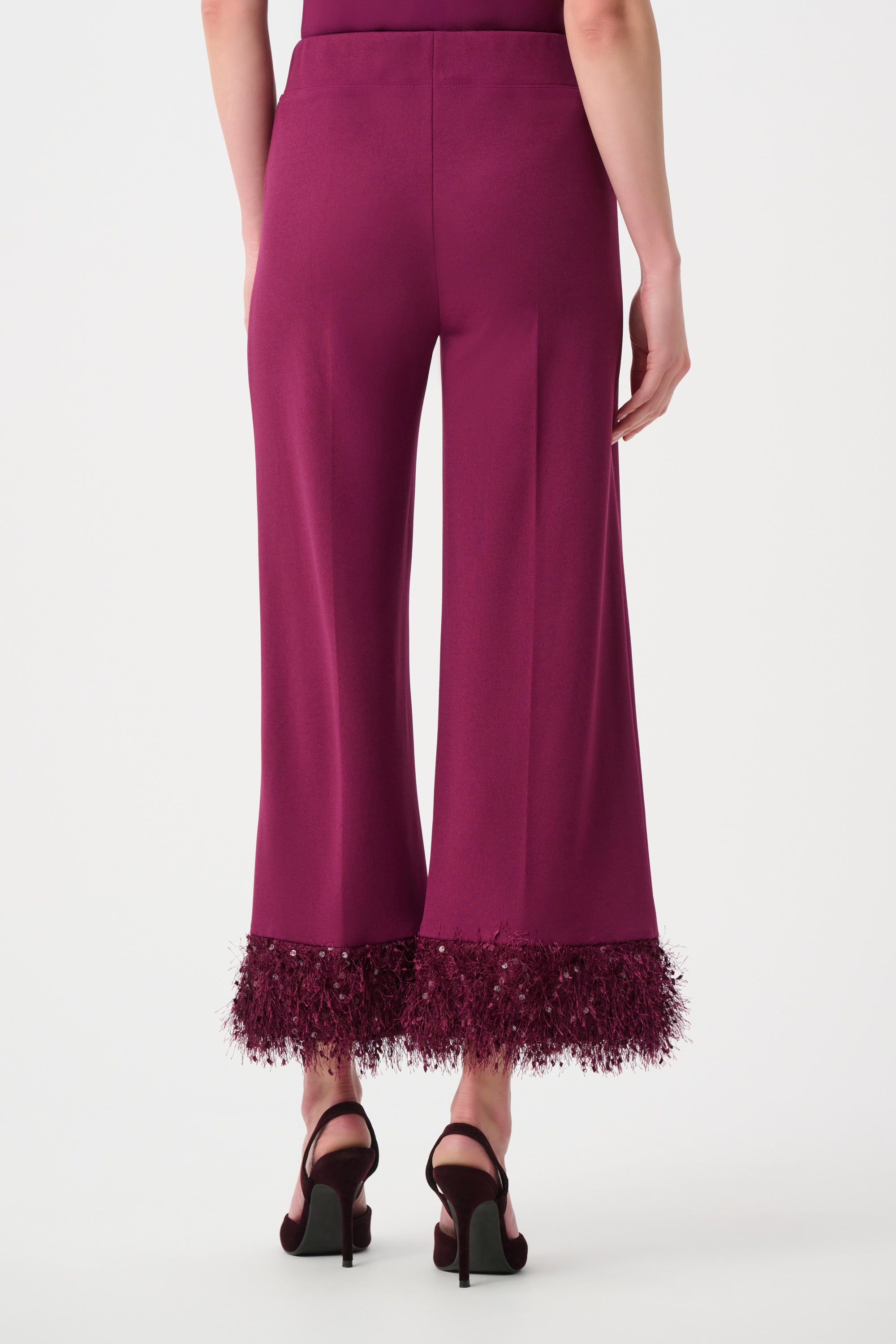 Scuba Crepe Fitted Blazer & Pant Suit With Fringe 827