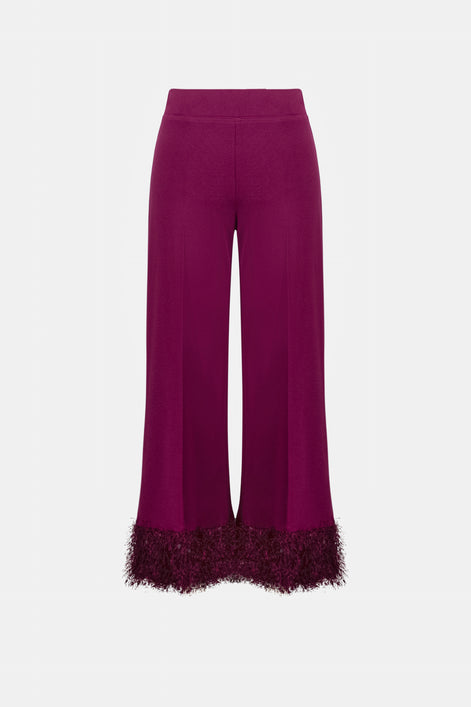 Scuba Crepe Fitted Blazer & Pant Suit With Fringe 827