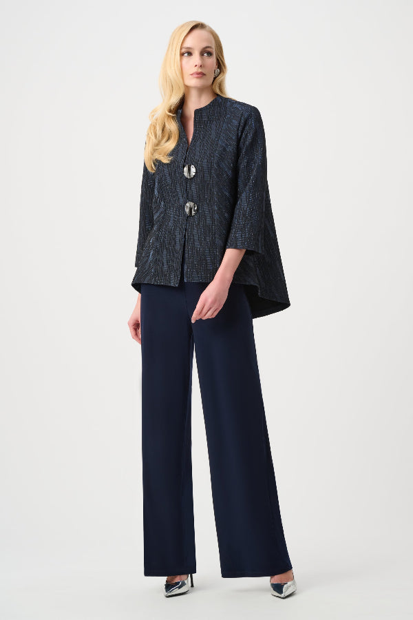 Foil-Textured Jacquard Trapeze Jacket 814