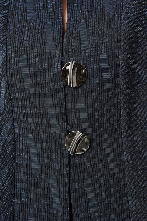 Foil-Textured Jacquard Trapeze Jacket 814