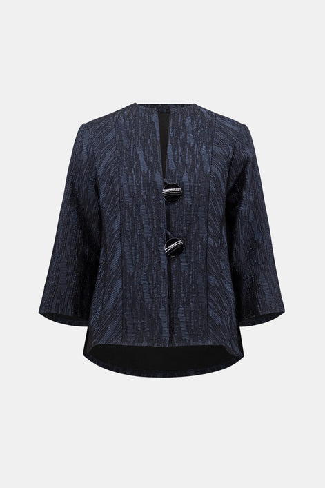 Foil-Textured Jacquard Trapeze Jacket 814