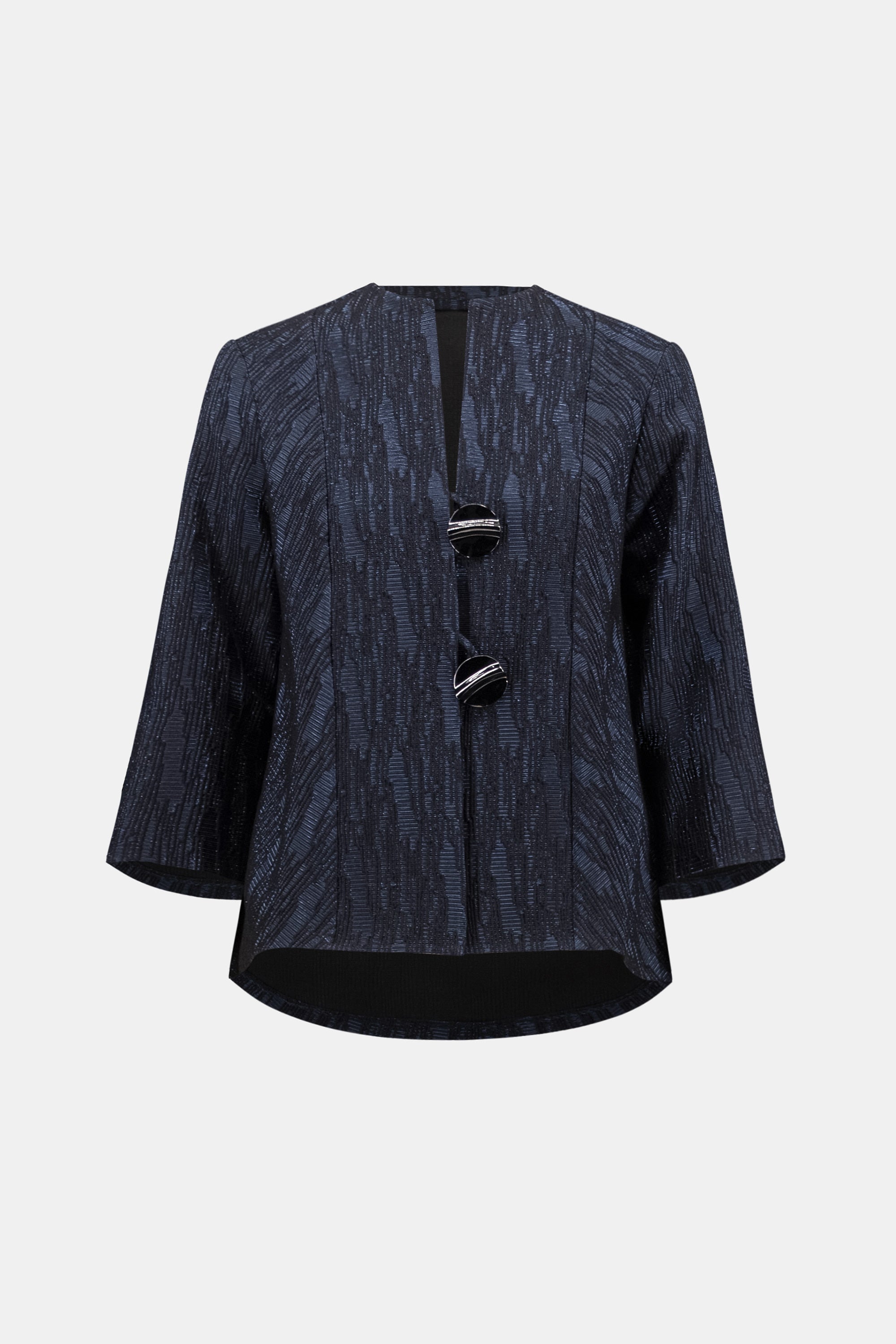 Foil-Textured Jacquard Trapeze Jacket 814