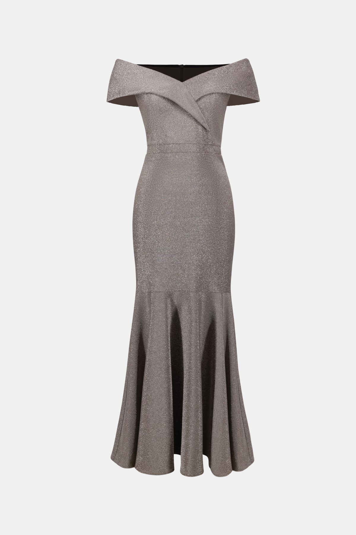 Sparkle Knit Off-Shoulder Trumpet Dress 822