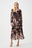 Chiffon Abstract Printed Fit and Flare Wrap Dress 811