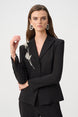 Lux Twill Fitted Blazer With Rhinestone Appliqué 825