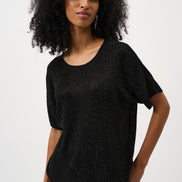 Metallic Knitted T-shirt with Rhinestones 803