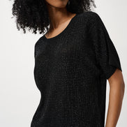 Metallic Knitted T-shirt with Rhinestones 803
