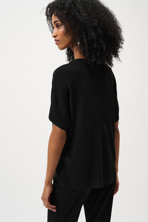Metallic Knitted T-shirt with Rhinestones 803