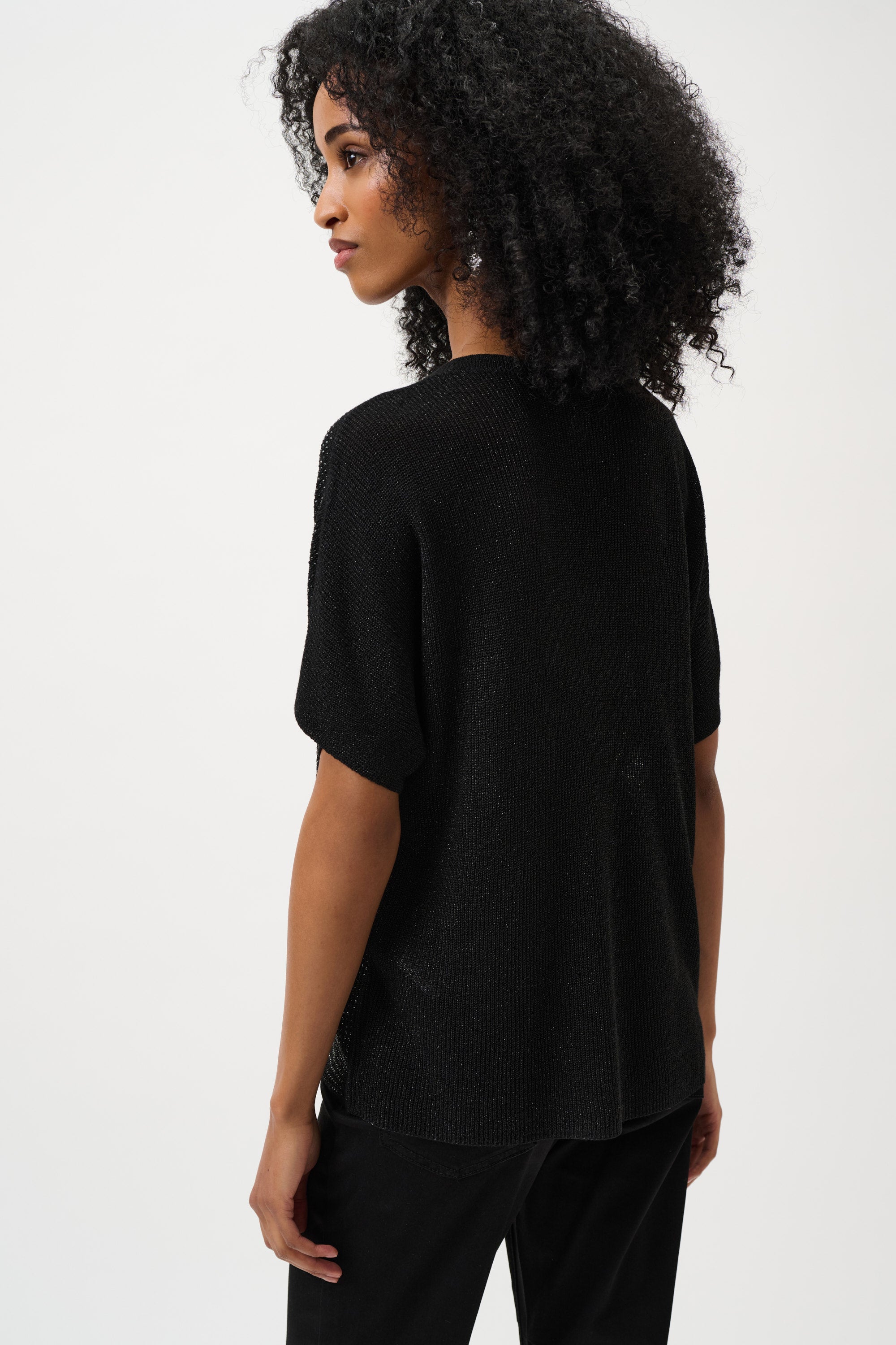 Metallic Knitted T-shirt with Rhinestones 803