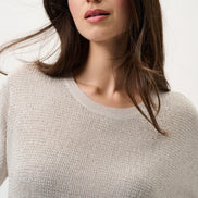 Metallic Knitted T-shirt with Rhinestones 803