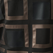 Leatherette and Scuba Collarless Two-Tone Jacket 834