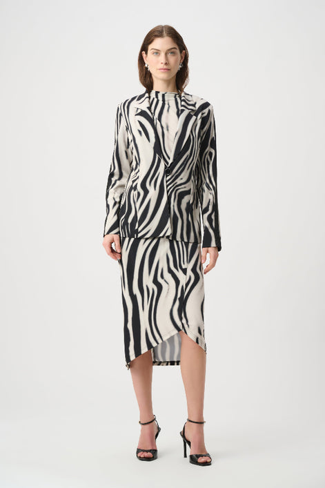 Animal Print Blazer With Rhinestone 859