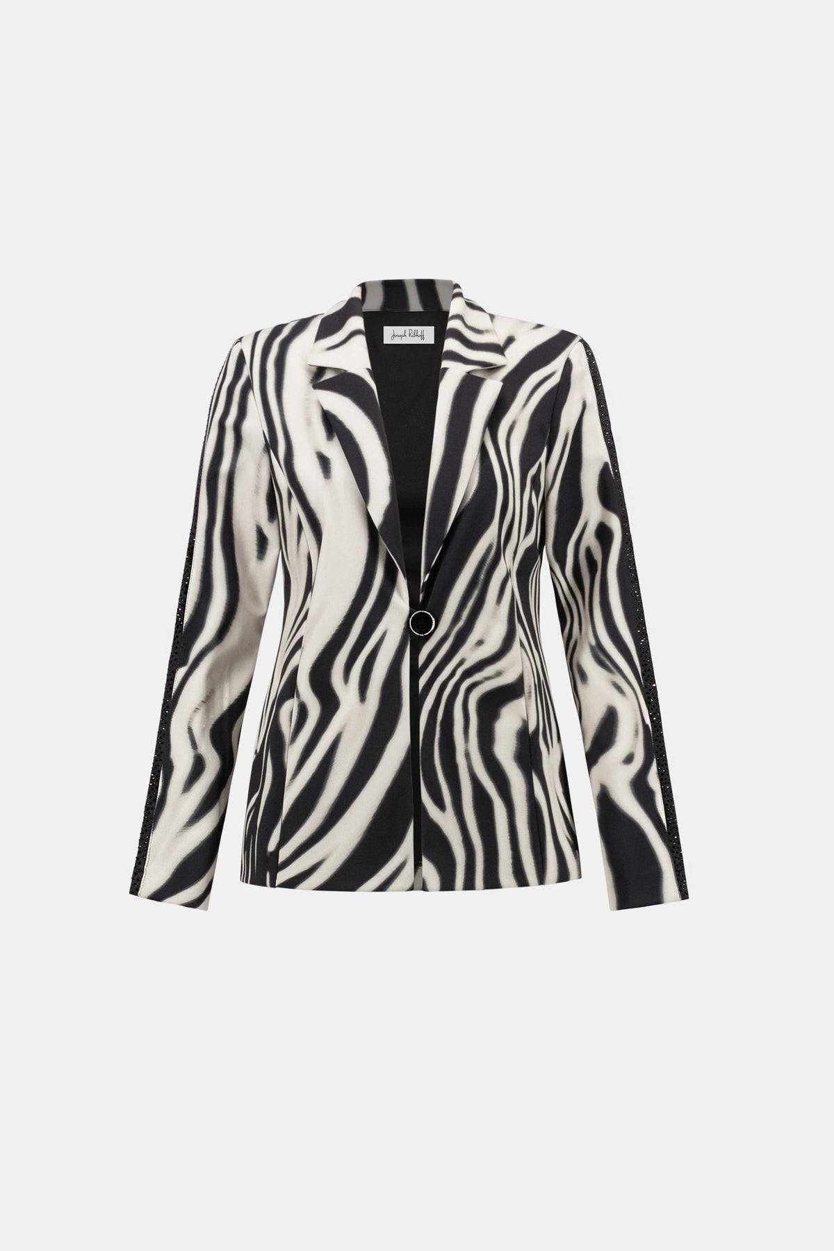 Animal Print Blazer With Rhinestone 859