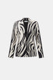 Animal Print Blazer With Rhinestone 859
