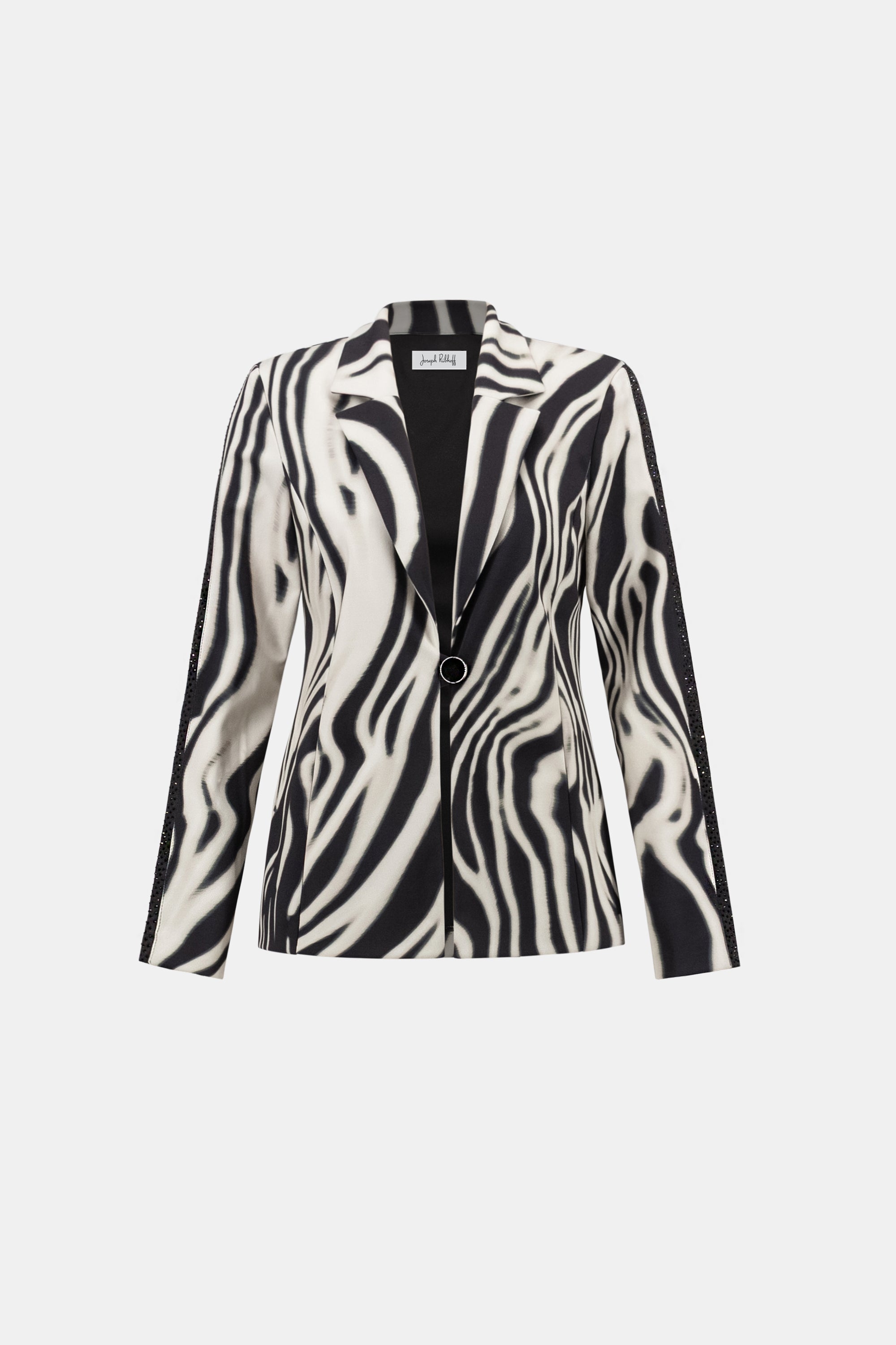 Animal Print Blazer With Rhinestone 859