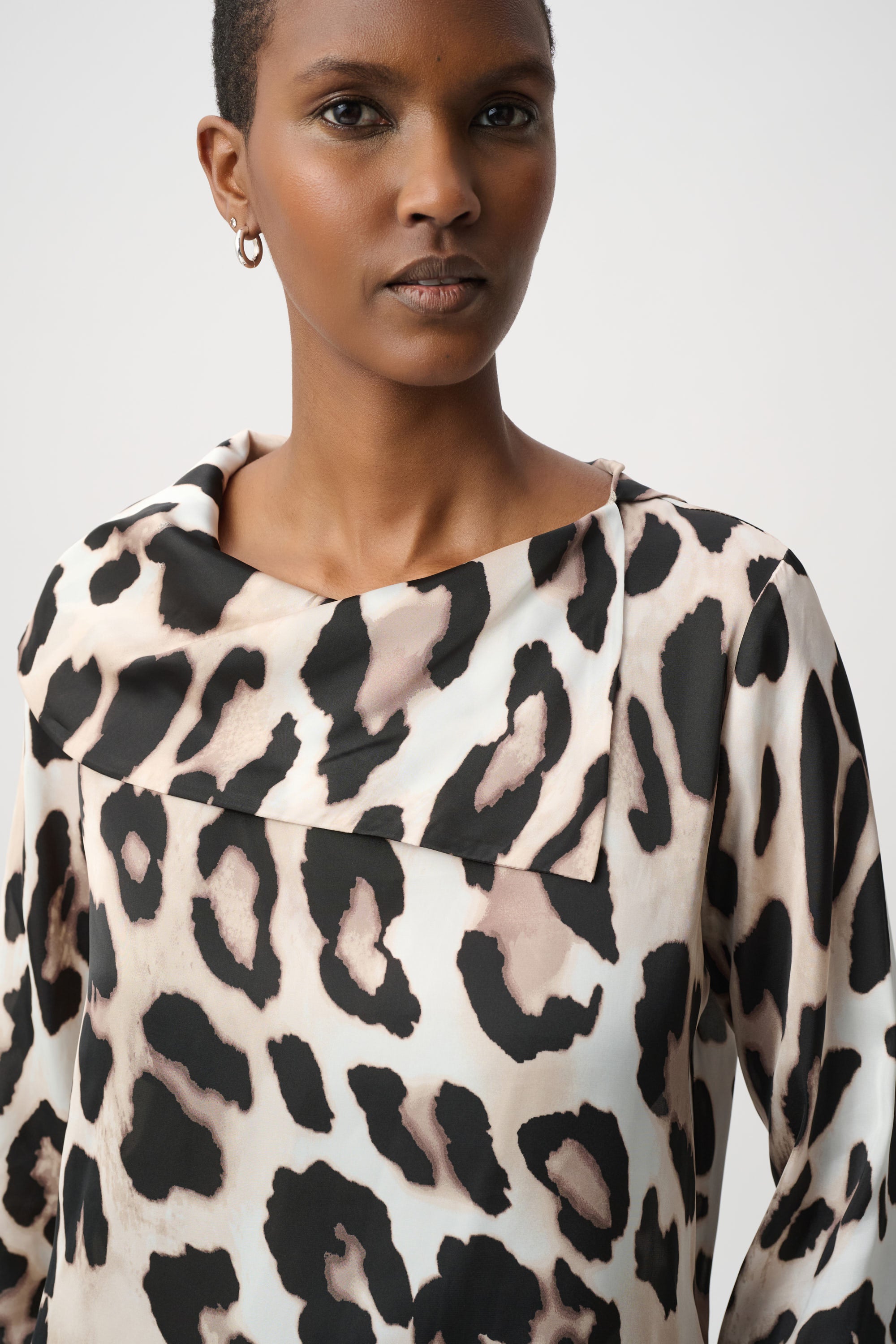 Animal Print Satin Top 842