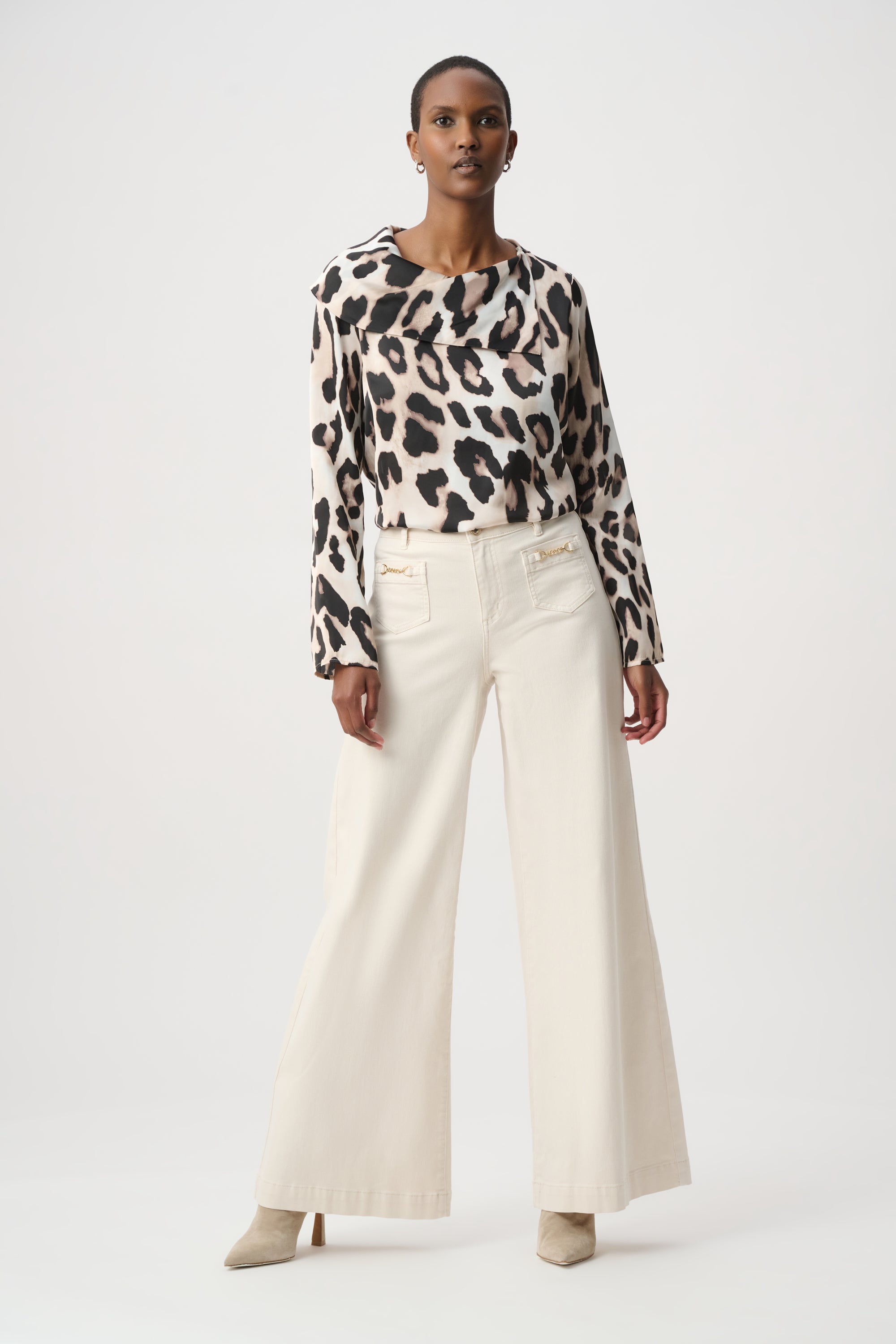 Animal Print Satin Top 842