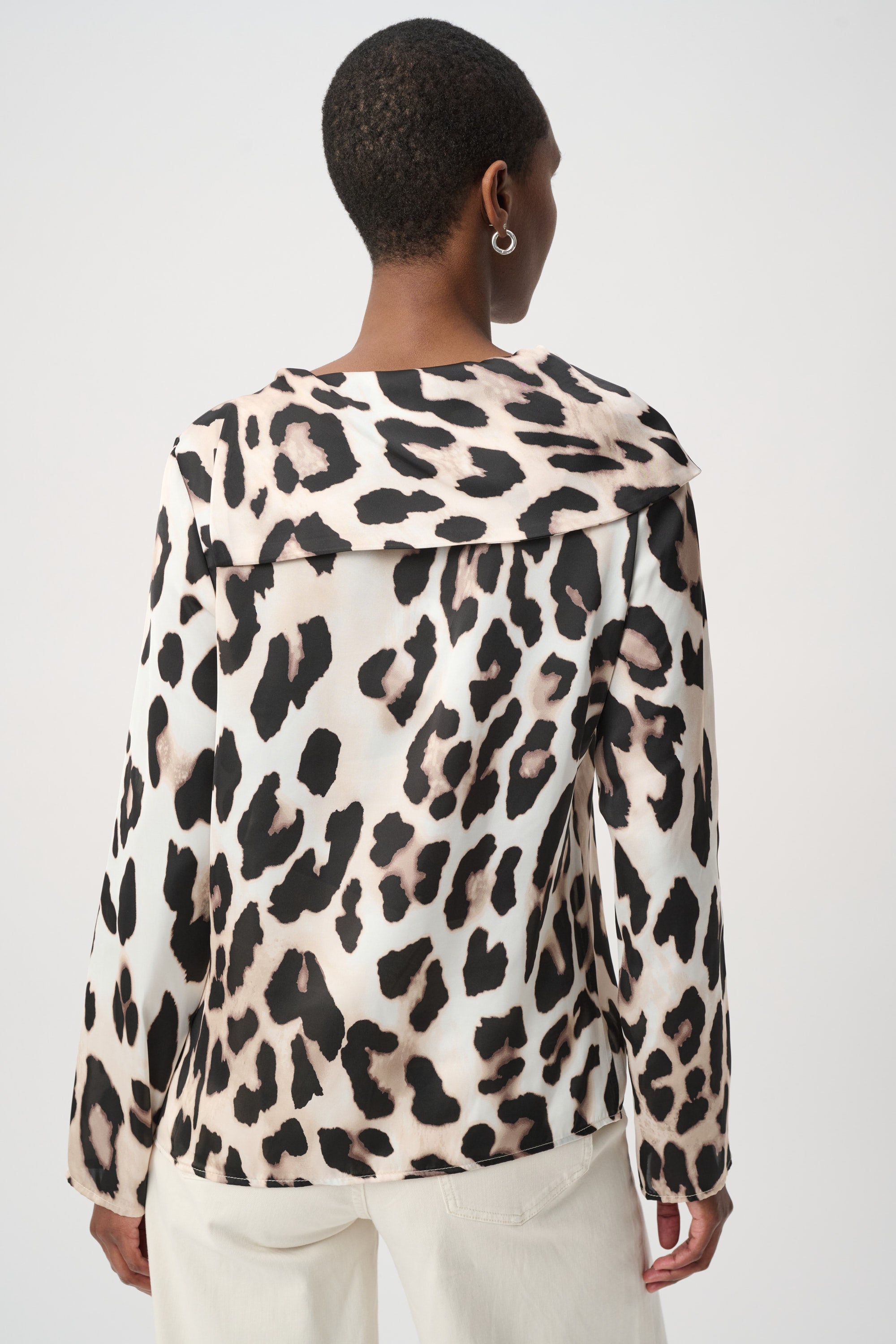 Animal Print Satin Top 842