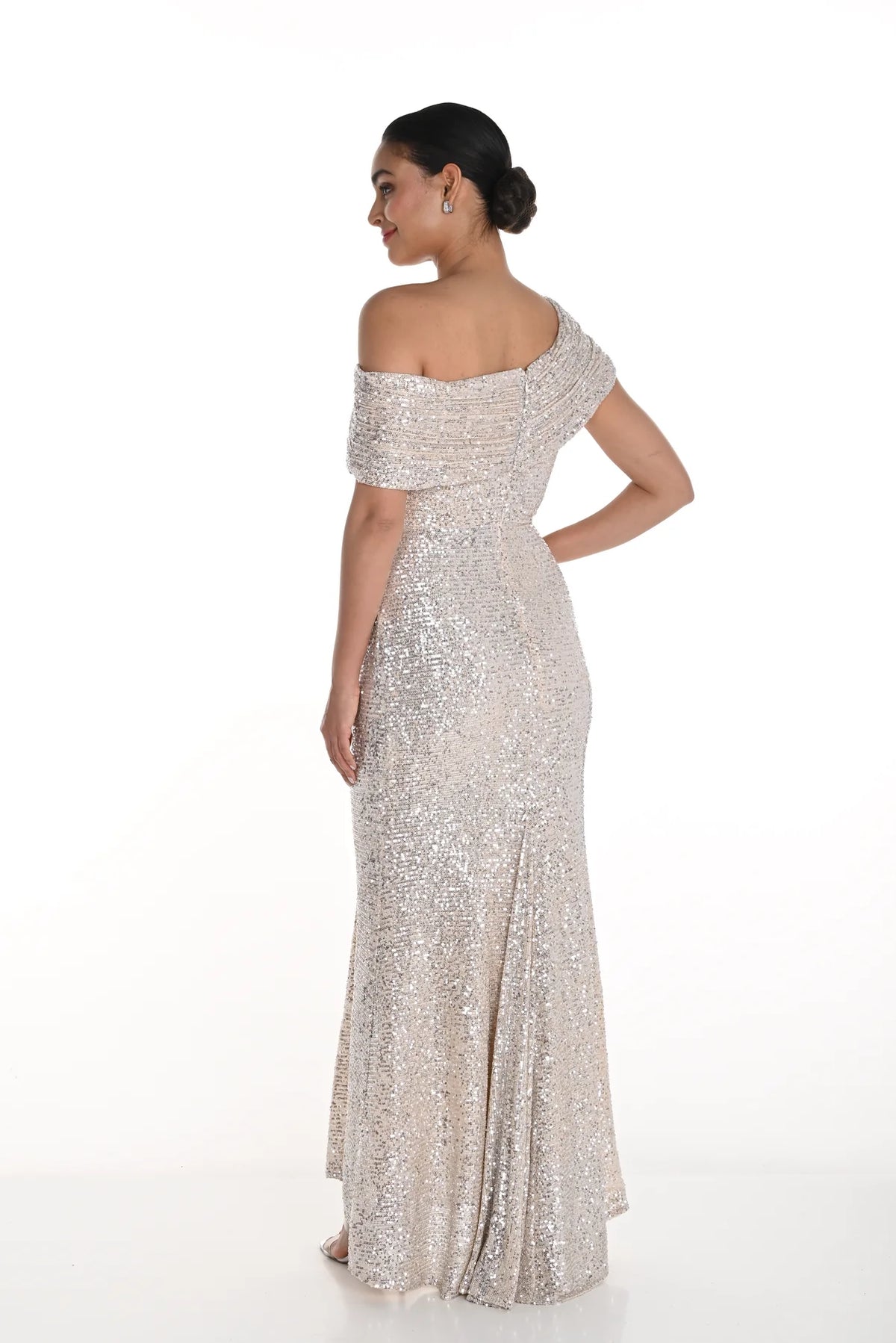 Sequinned Long Knit Dress 779