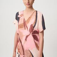 Floral Recycled Satin Asymmetrical Top 868