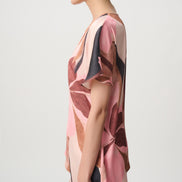 Floral Recycled Satin Asymmetrical Top 868