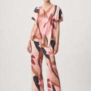 Floral Recycled Satin Asymmetrical Top 868