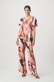 Floral Recycled Satin Asymmetrical Top 868