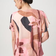 Floral Recycled Satin Asymmetrical Top 868