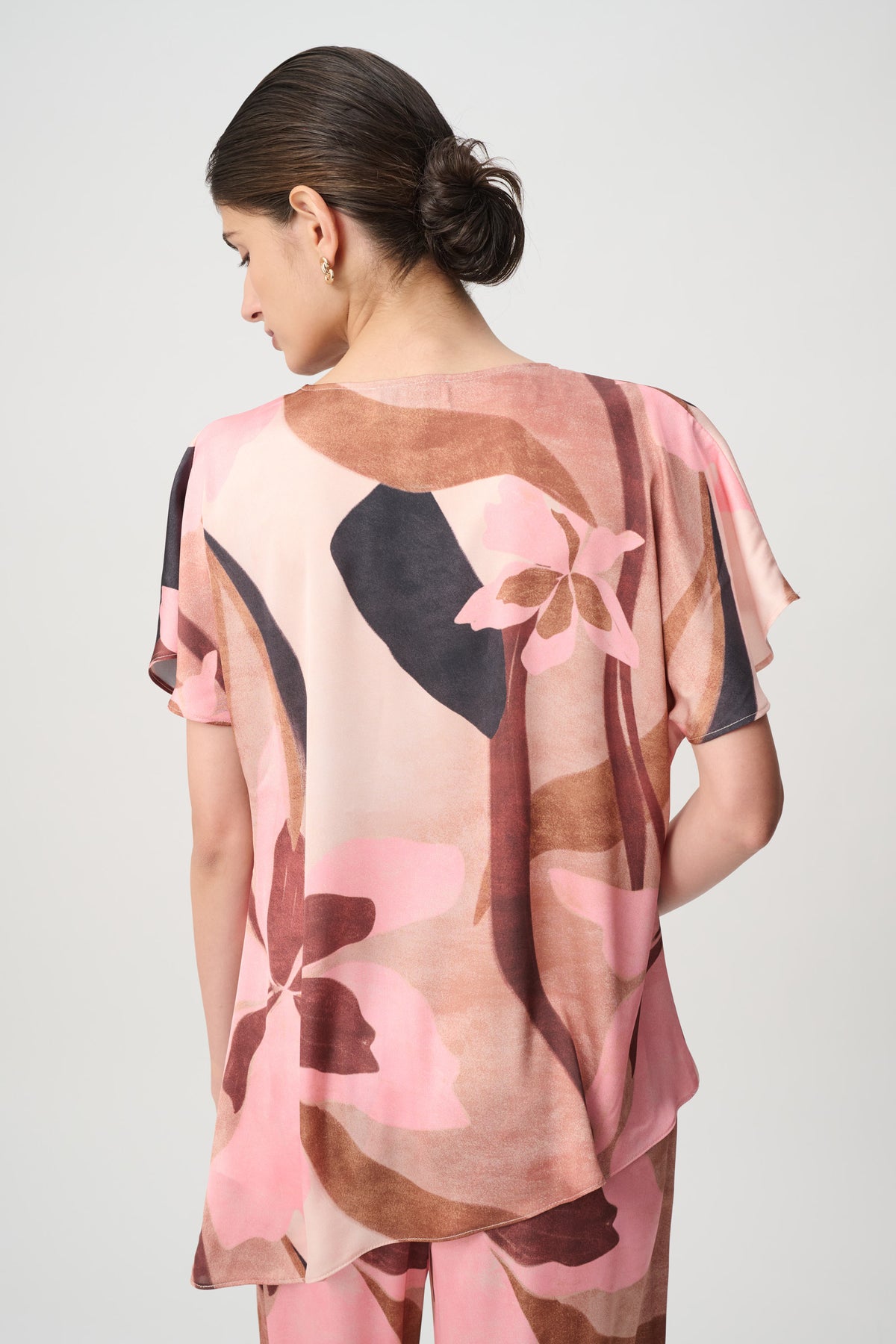 Floral Recycled Satin Asymmetrical Top 868