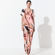 Floral Recycled Satin Asymmetrical Top 868
