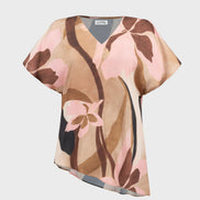 Floral Recycled Satin Asymmetrical Top 868