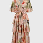 Printed Chiffon Fit & Flare Dress 867