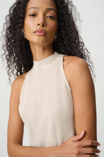 Rhinestone Mock-Neck Top 870