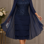 Chiffon Layered Dress and Jacket 489
