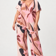 Floral Recycled Satin Asymmetrical Top 868