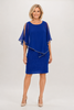 Knee-Length Dress with Rhinestone Trim Overlay 1274