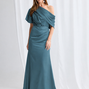 Asymmetric One Shoulder Satin Gown 9005