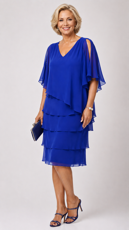 Chiffon Ruffled Layers Dress 1611